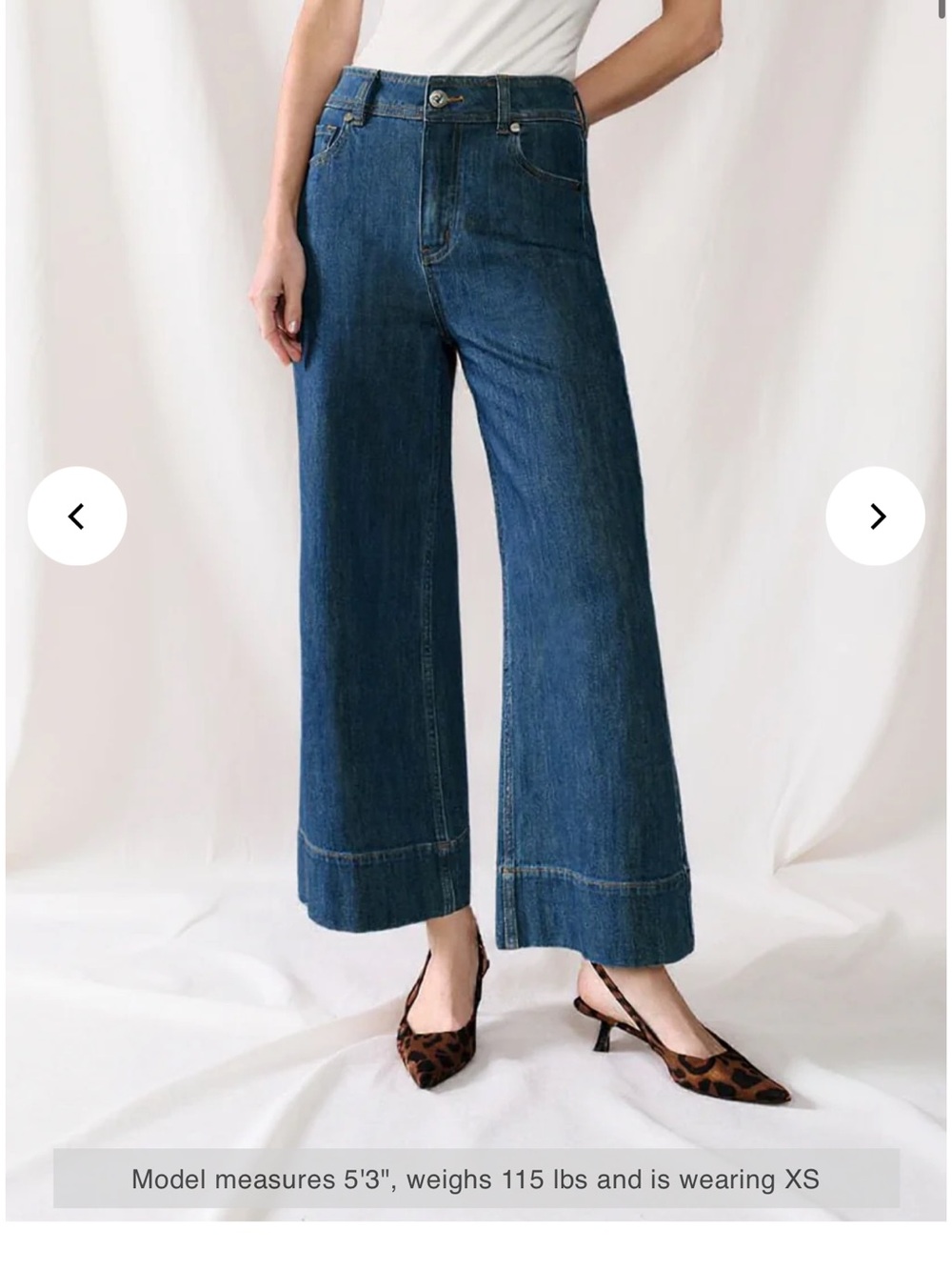 Petite Studio Esme High Rise Wide-Leg Cropped Jeans NWT